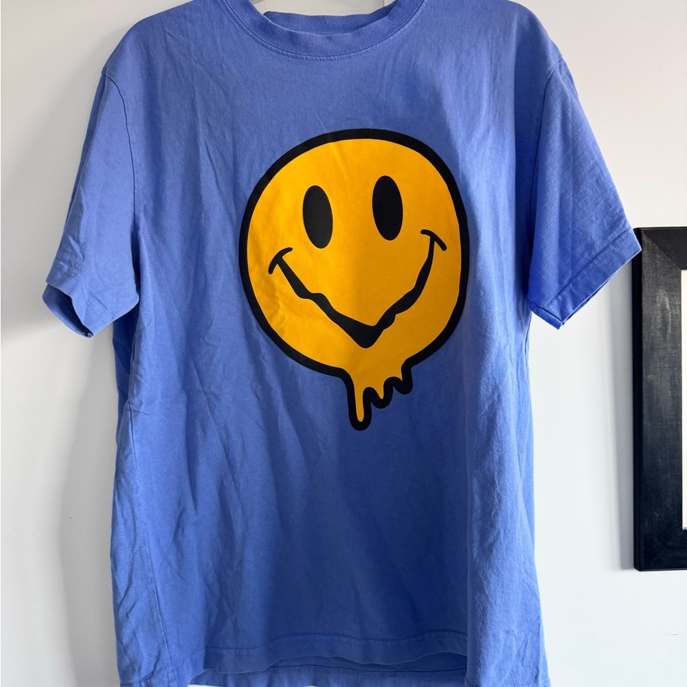 Goorin Bros Blue Tee with Yellow Smiley